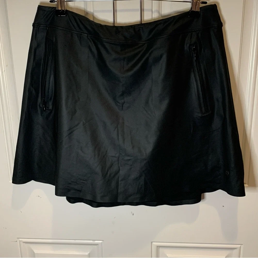 G/Fore Silky Tech Nylon A-Line Skort Shade Onyx Black Sz M Retail Price $145.00 - Picture 12 of 16